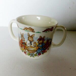 Bunnykins Christening 2 Handled Hug a Mug Mug Albion shape near mint condition